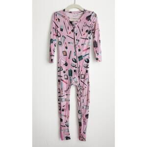 Posh Peanut Convertible One Piece Zipper Romper Size 2T Beauty Salon Makeup Pink